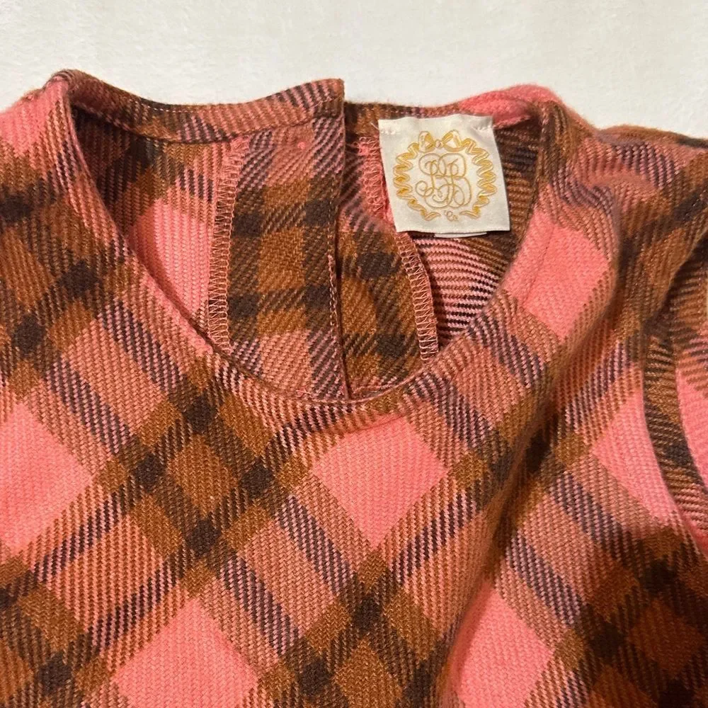 NWOT The Beaufort bonnet Plaid Pink and Brown jumper 12